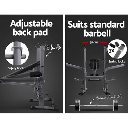 Banco de Pesas Everfit 8 en 1 Plegable Ajustable para Gimnasio en Casa