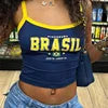 Wholesale 2026 Y2K Women Streetwear Custom OEM Logo Knitted  Crop Top Sexy Breathable Short Summer
