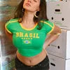 Wholesale 2026 Y2K Women Streetwear Custom OEM Logo Knitted  Crop Top Sexy Breathable Short Summer