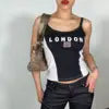 Wholesale 2026 Y2K Women Streetwear Custom OEM Logo Knitted  Crop Top Sexy Breathable Short Summer