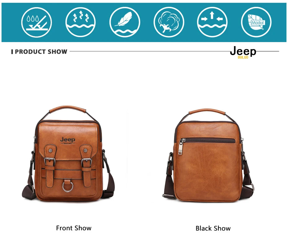 JEEP BULUO Multi-function Business Handbags Men New Man&