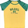 2026 Summer Women's Short Sleeved T-shirt Sexy Slimming Top Brazilian Flag Letter Embroidered Casual Sexy