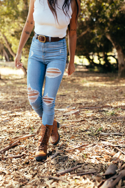 Botas privadas de mujer Camel