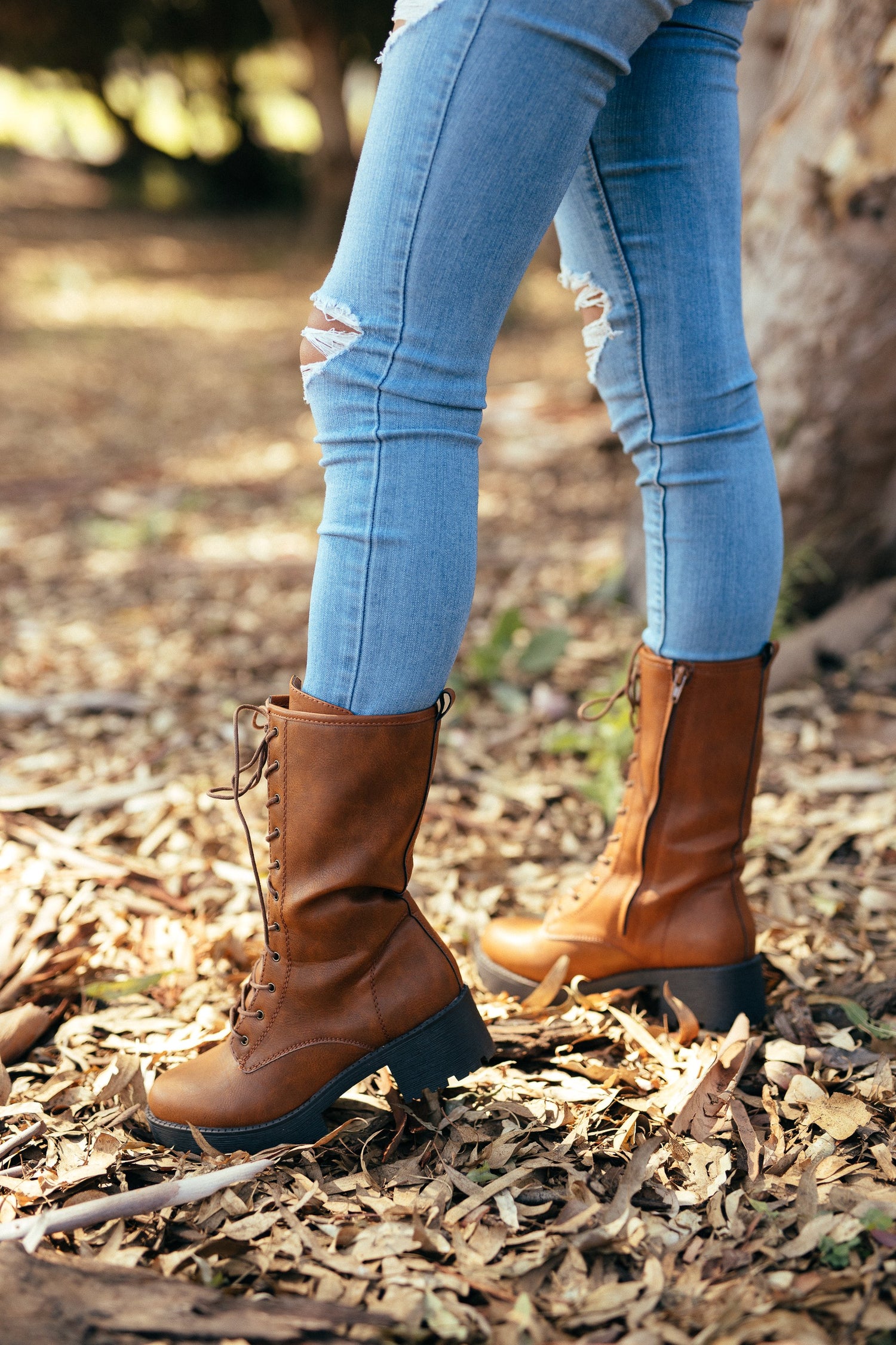 Botas privadas de mujer Camel