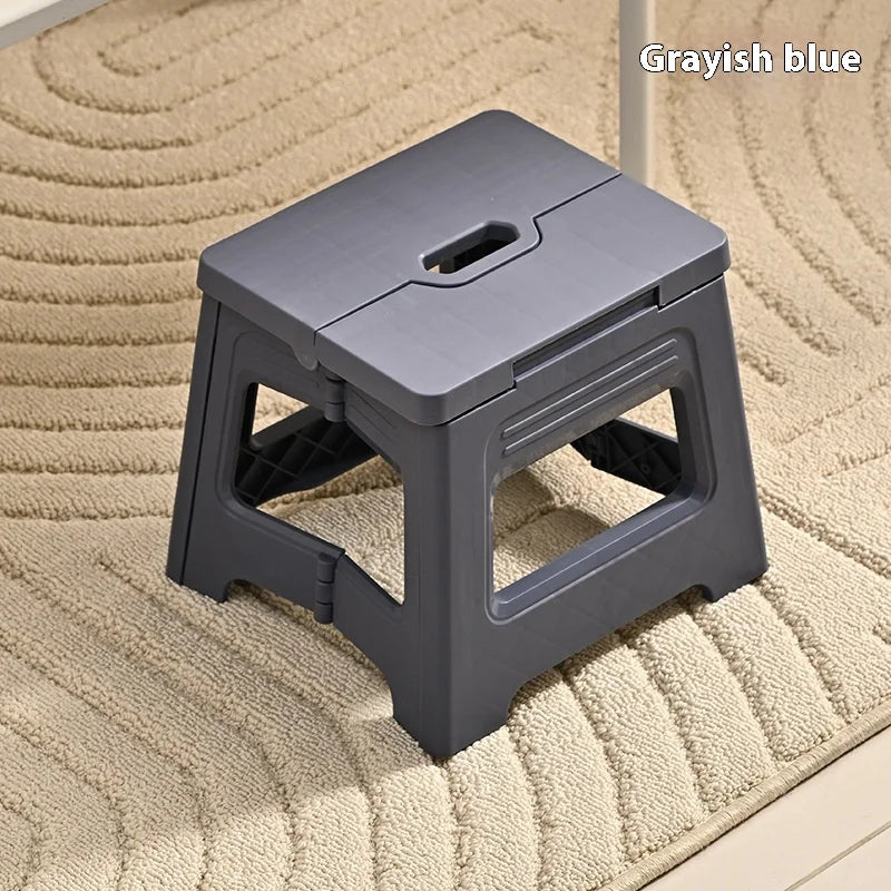 Portable Plastic Folding Stool Outdoor Adult Train Fishing Stool Compact Collapse Bathing Short Stool for Travel And Camping