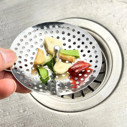 Colador de fregadero de cocina, tapón, filtro de drenaje de repuesto de acero inoxidable, recogedor de pelo para bañera, trampa para residuos, accesorios de baño