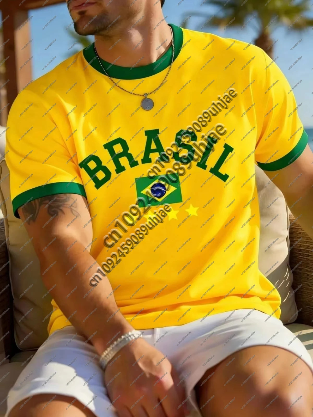 New Fashion Brasil Print T-shirt for Men Brazilian Flag Tops Summer Casual Football Jersey Breathable Quick-Drying Sports Tee
