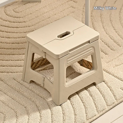Portable Plastic Folding Stool Outdoor Adult Train Fishing Stool Compact Collapse Bathing Short Stool for Travel And Camping