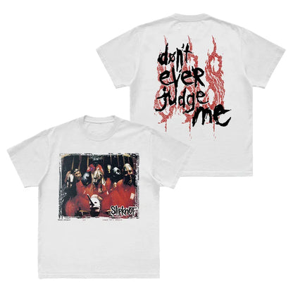 Photo SLIPKNOT Gothic Style Band T-Shirt 100% Cotton Graphic Tee Men Women Summer Streetwear Top