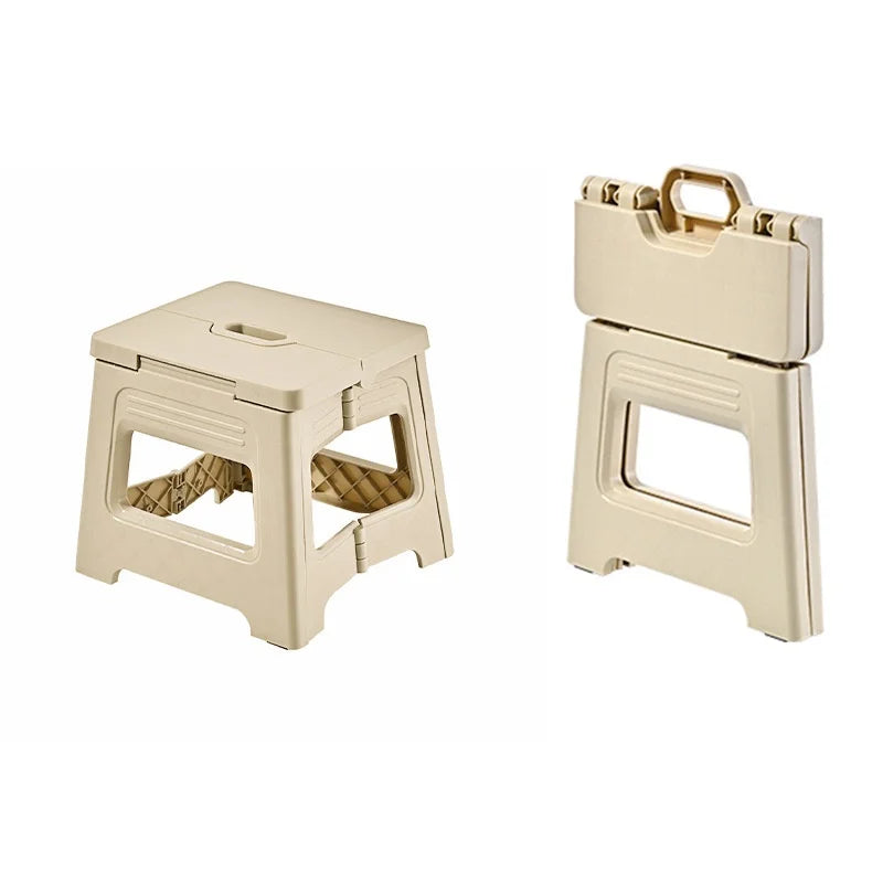 Portable Plastic Folding Stool Outdoor Adult Train Fishing Stool Compact Collapse Bathing Short Stool for Travel And Camping