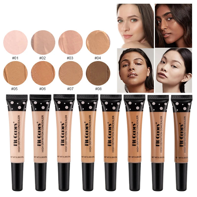 Corrector Líquido de Cobertura Completa Base de Maquillaje BB Cream de 8 Colores Transpirable Natural Iluminador Maquillaje Ojeras Crema Cosmética