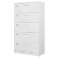 5 Drawer File Cabinet With Lock,Metal Lateral Filing Cabinets For Home Office Hanging Files Letter/Legal/F4/A4, Customize