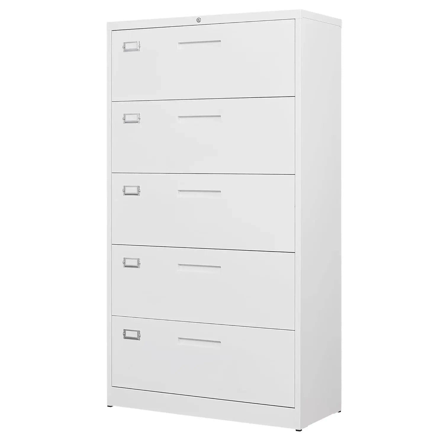 5 Drawer File Cabinet With Lock,Metal Lateral Filing Cabinets For Home Office Hanging Files Letter/Legal/F4/A4, Customize