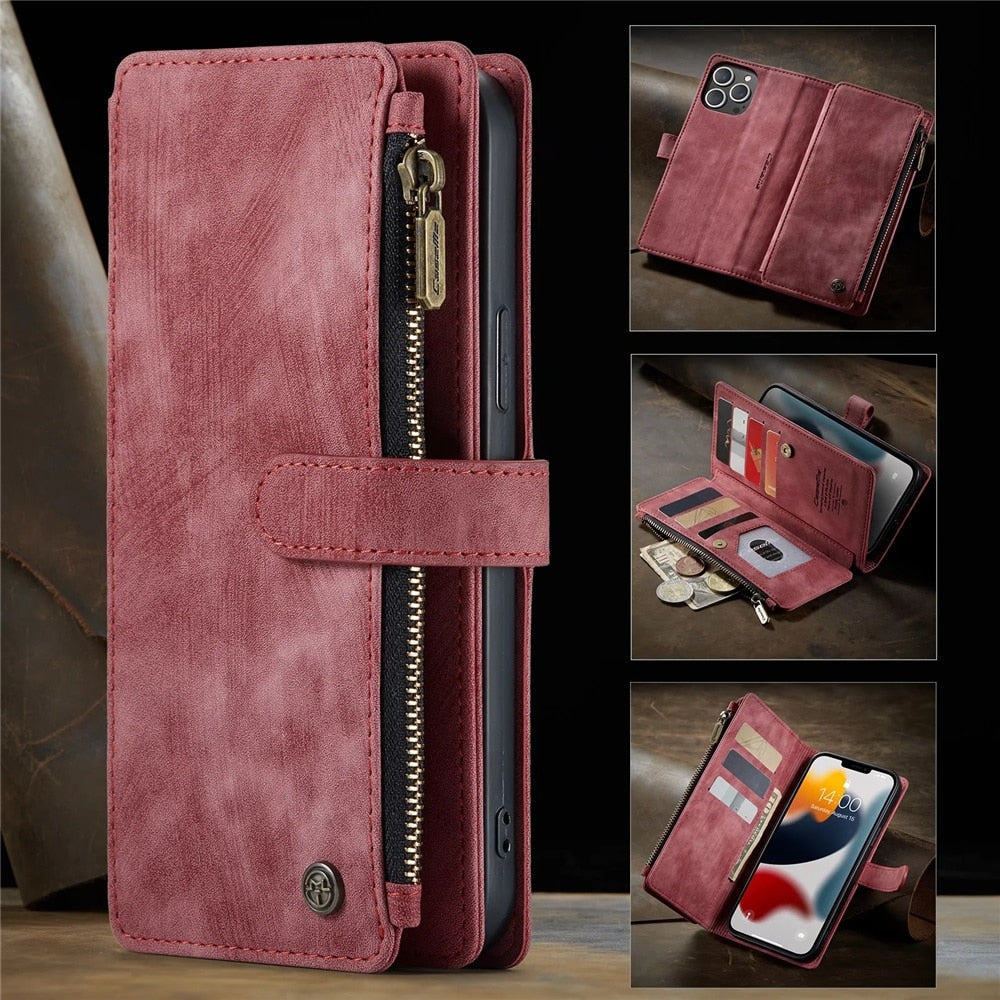Funda premium tipo cartera para iPhone X a iPhone 14