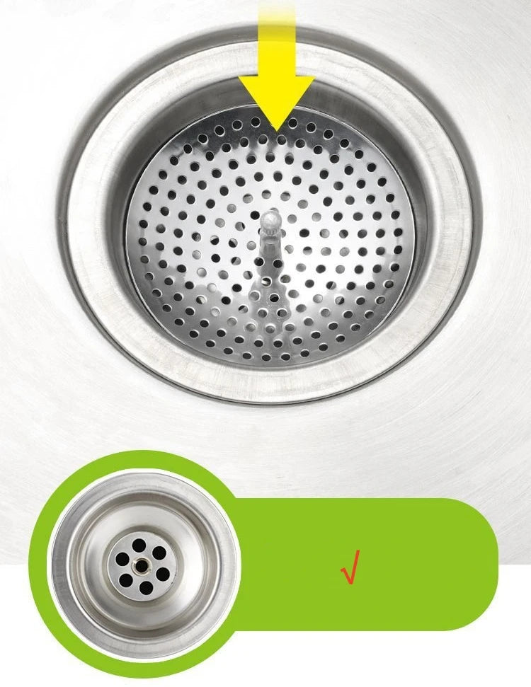 Colador de fregadero de cocina, tapón, filtro de drenaje de repuesto de acero inoxidable, recogedor de pelo para bañera, trampa para residuos, accesorios de baño