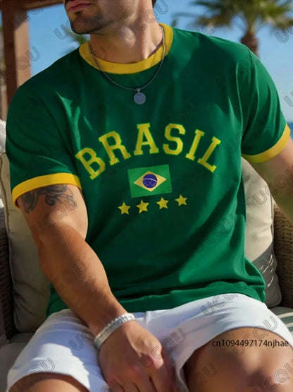 Summer New Brazilian Flag 3D Printed Large-sized Men&