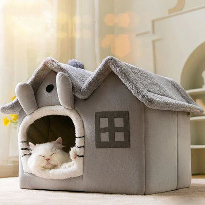 Casa de Peluche para Mascotas con Techo Removible