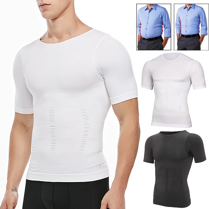 Faja Reductora Hombre Control Abdomen Moldeadora Hombre Ropa Interior Moldeadora Entrenador de Cintura Chaleco Corrector de Postura Corsé