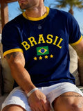 2026 New Summer Brasil National Flag 3D Print T-shirt Men Kids Adult Short-Sleeve O-Neck Casual Outdoor Sports Surfing Tee Top