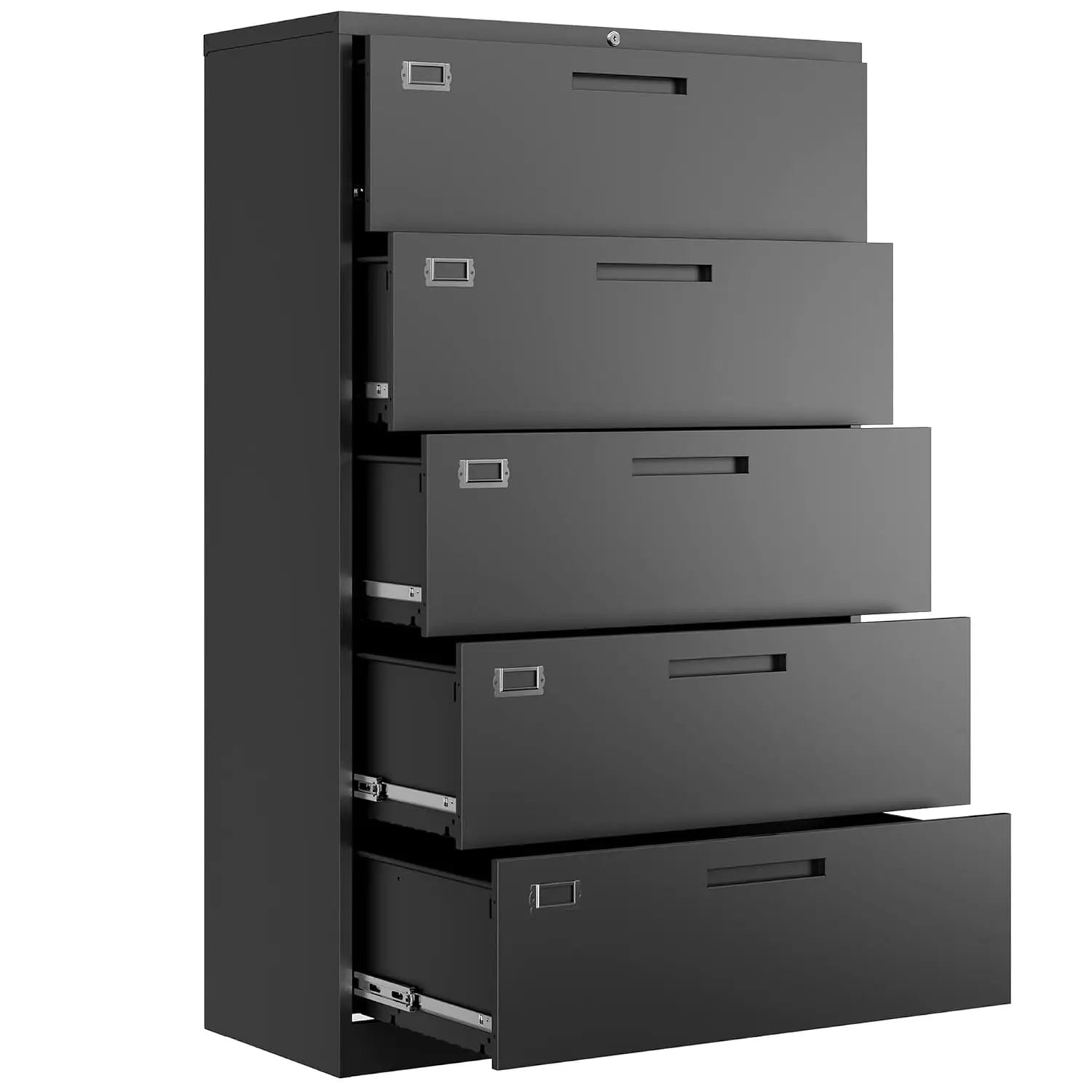 5 Drawer File Cabinet With Lock,Metal Lateral Filing Cabinets For Home Office Hanging Files Letter/Legal/F4/A4, Customize
