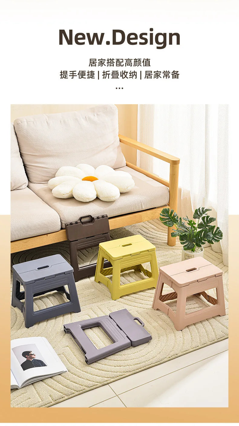 Lightweight Thickened Folding Stool for Outdoor Camping Fishing - Portable Integrated Design Home Travel Garden Magza Stool