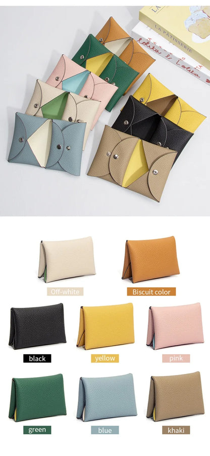 Cowhide Mini Envelope Card Bag Women&