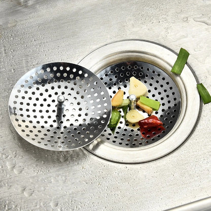 Colador de fregadero de cocina, tapón, filtro de drenaje de repuesto de acero inoxidable, recogedor de pelo para bañera, trampa para residuos, accesorios de baño