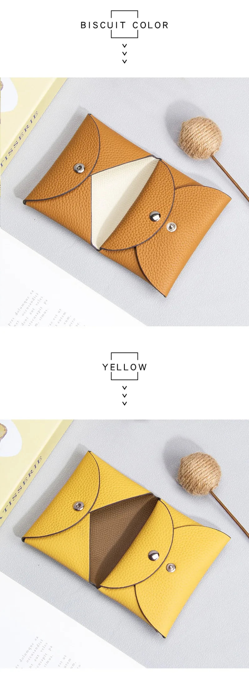 Cowhide Mini Envelope Card Bag Women's Business Card Holder Credit Cards Document Bag Coin Purse Designer Classic Card Bag