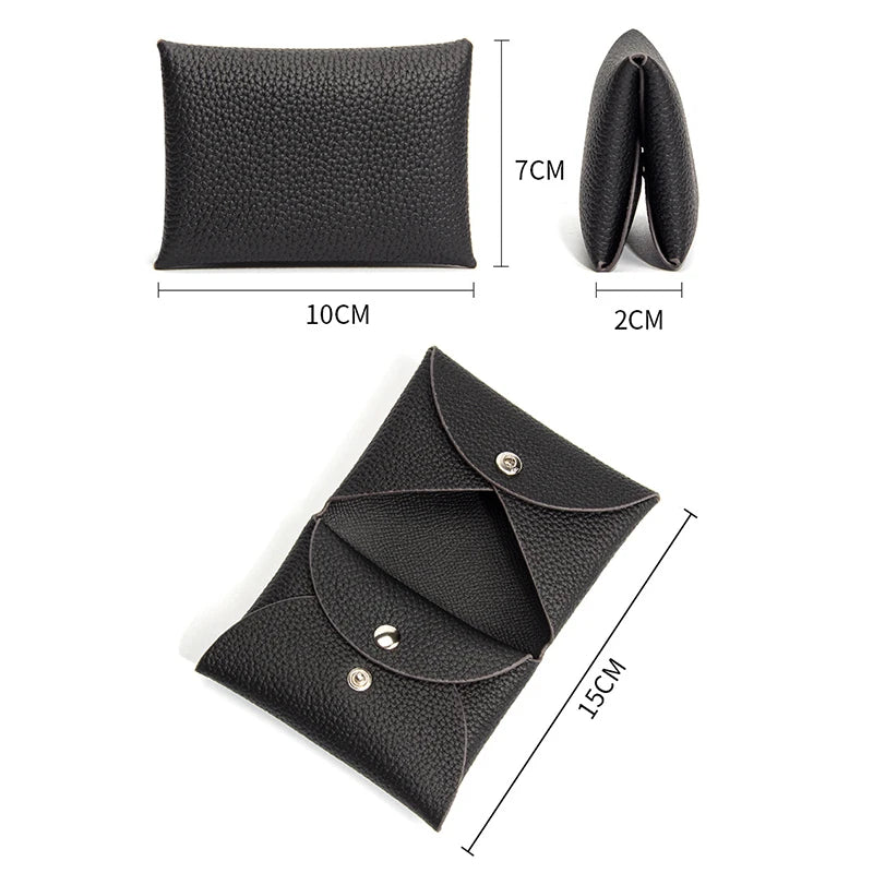 Cowhide Mini Envelope Card Bag Women's Business Card Holder Credit Cards Document Bag Coin Purse Designer Classic Card Bag