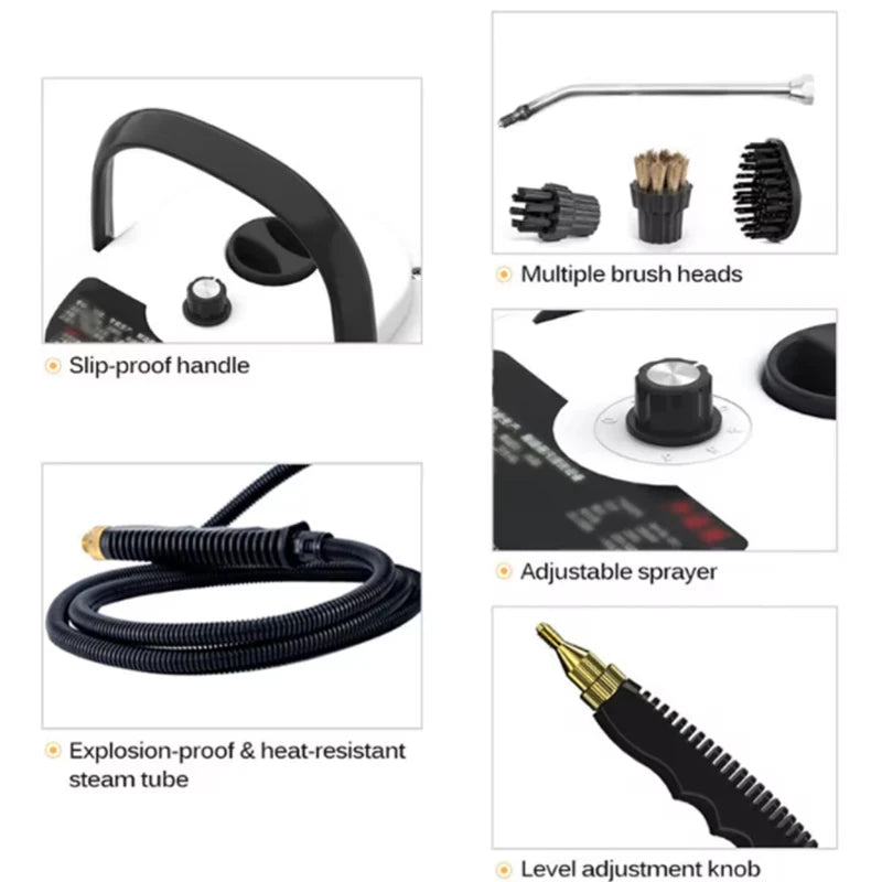 EU Plug 1500W 220V,US Plug 2500W 110V.Car washer,High-temperature steam cleaner, jet cleaner, kitchen range hood，Christmas gifts