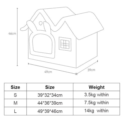 Casa de Peluche para Mascotas con Techo Removible
