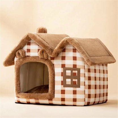 Casa de Peluche para Mascotas con Techo Removible