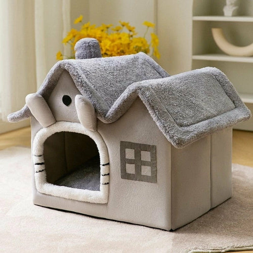Casa de Peluche para Mascotas con Techo Removible
