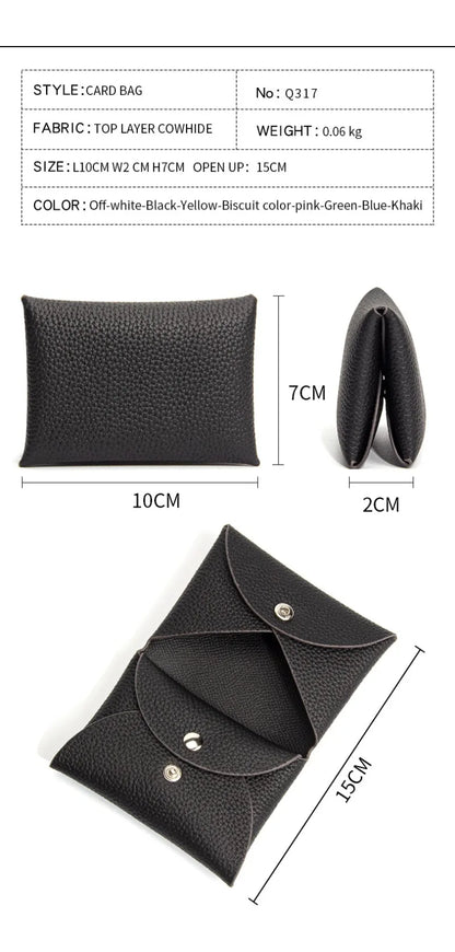 Cowhide Mini Envelope Card Bag Women&