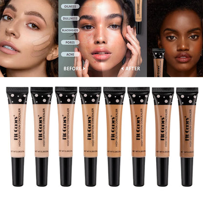 Corrector Líquido de Cobertura Completa Base de Maquillaje BB Cream de 8 Colores Transpirable Natural Iluminador Maquillaje Ojeras Crema Cosmética