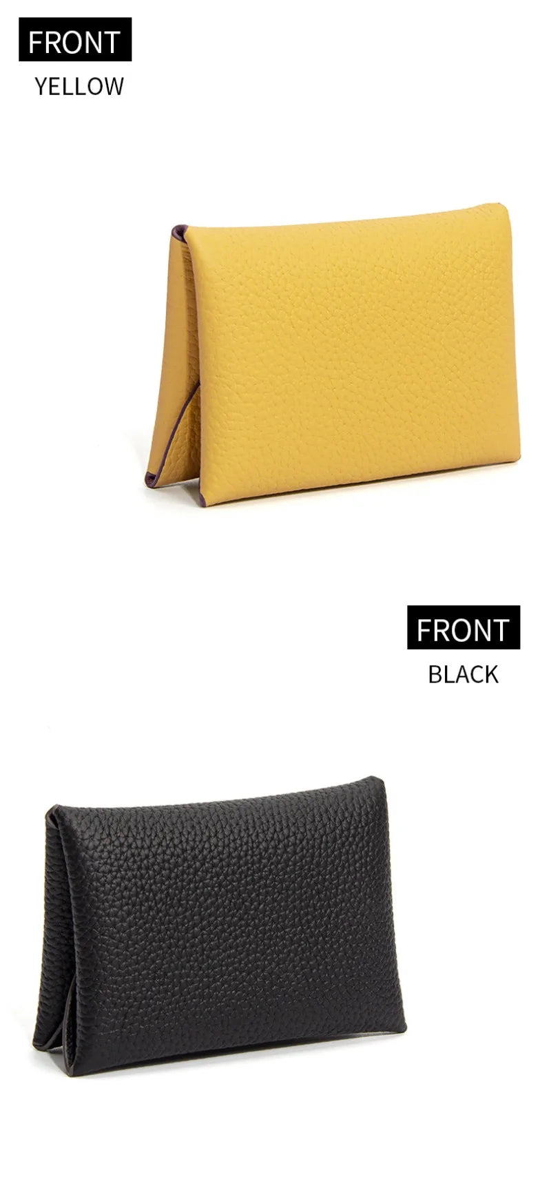 Cowhide Mini Envelope Card Bag Women's Business Card Holder Credit Cards Document Bag Coin Purse Designer Classic Card Bag