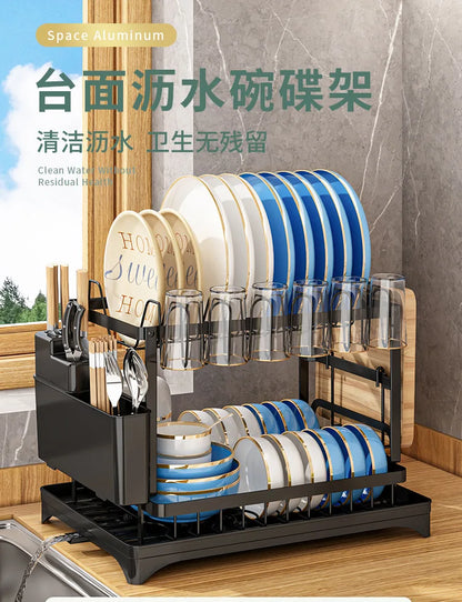 Kitchen Shelf Dishes and Dishes Storage Rack Drain Rack Household Multifunctional Bowl Rack Dish and Chopsticks Storage Rack