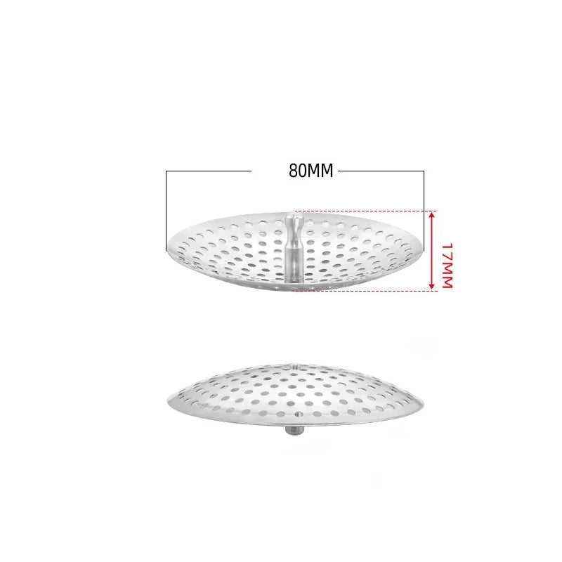 Filtro de acero inoxidable para fregadero de cocina, tapón de desagüe de repuesto, filtro de desagüe, recogedor de pelo para bañera, trampa para residuos, accesorios de baño