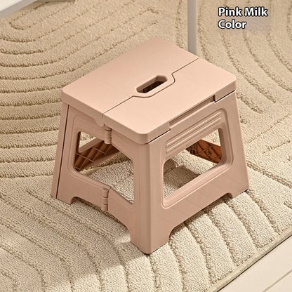Portable Plastic Folding Stool Outdoor Adult Train Fishing Stool Compact Collapse Bathing Short Stool for Travel And Camping