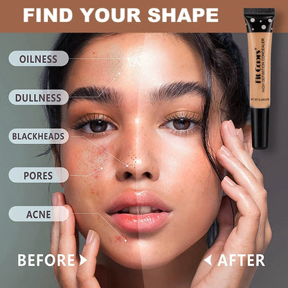 Corrector Líquido de Cobertura Completa Base de Maquillaje BB Cream de 8 Colores Transpirable Natural Iluminador Maquillaje Ojeras Crema Cosmética