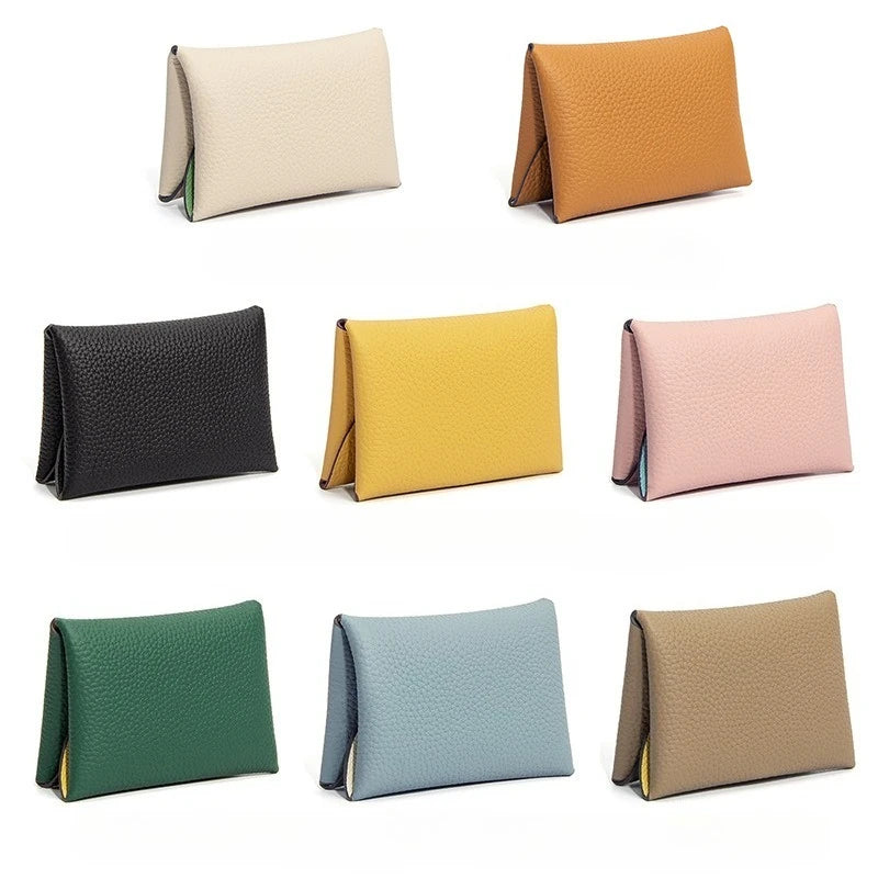 Cowhide Mini Envelope Card Bag Women's Business Card Holder Credit Cards Document Bag Coin Purse Designer Classic Card Bag