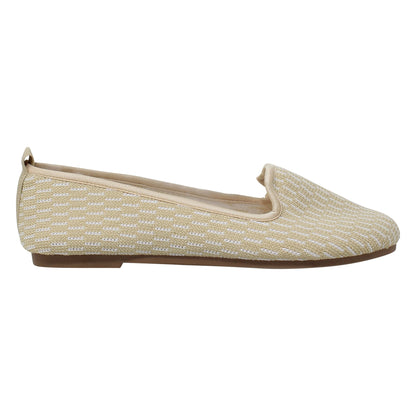 SOBEYO Zapatillas Bailarinas de Mujer Suéter Suela de Goma Suave Zapatos de Gamuza Beige