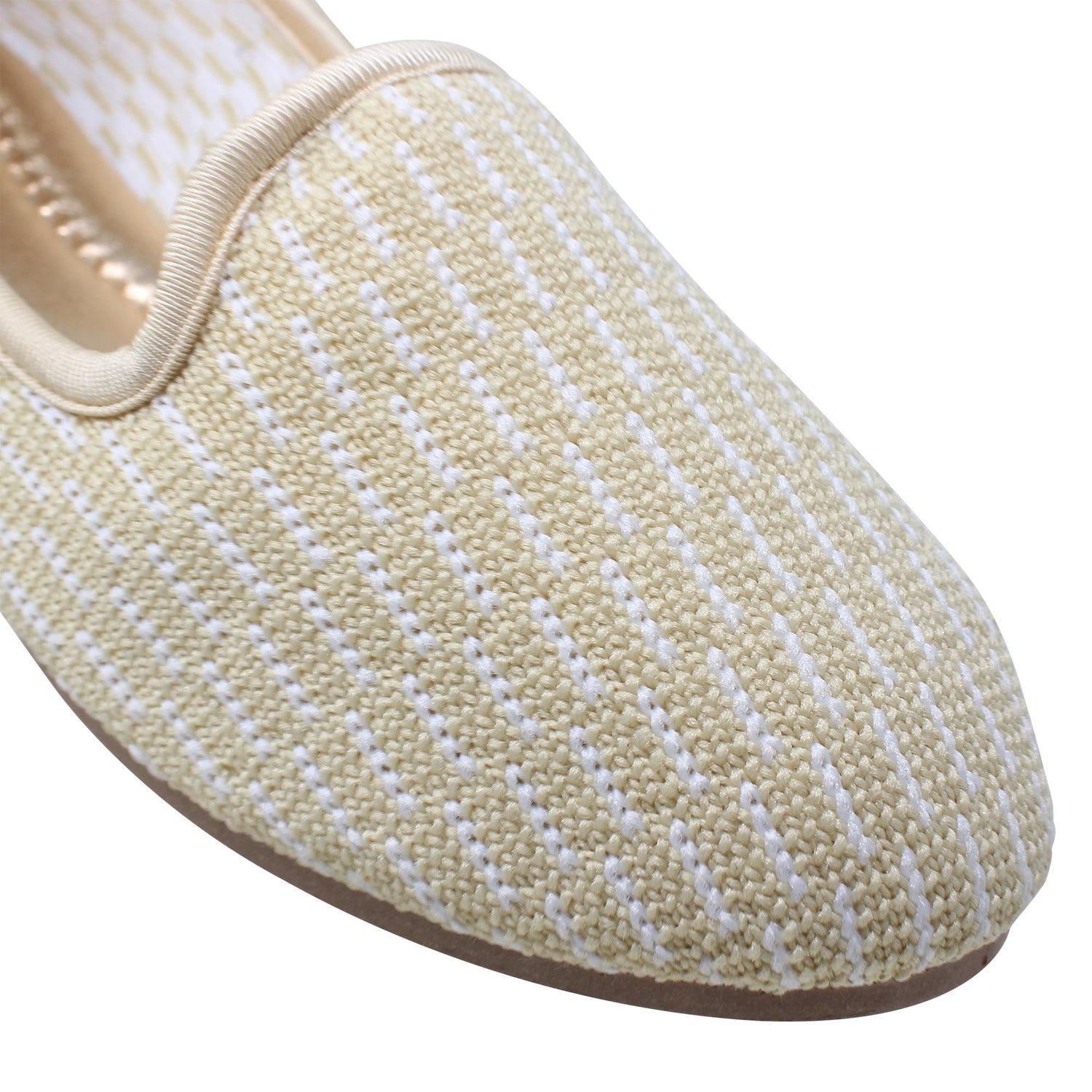 SOBEYO Zapatillas Bailarinas de Mujer Suéter Suela de Goma Suave Zapatos de Gamuza Beige
