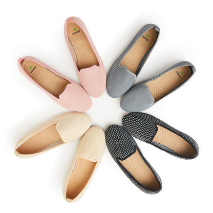 SOBEYO Zapatillas de Ballet para Mujer, Suaves, Suela de Goma, sin Cordones, Casual