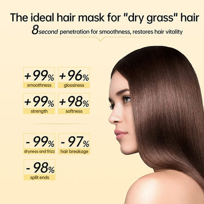 PURC Mascarilla Capilar 8 Segundos Alisadora de Queratina Crema Tratamiento Capilar Suave Reparación Cabello Dañado Encrespado Cuidado Capilar Profesional