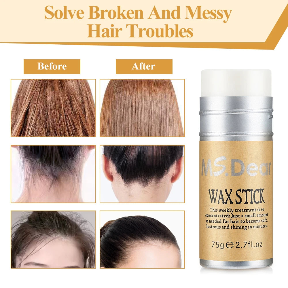 Cera en barra para pelucas, cera profesional en barra para el cabello, crema en gel no grasosa, cera en barra para el cabello para hombres y mujeres, artefacto para cabello roto