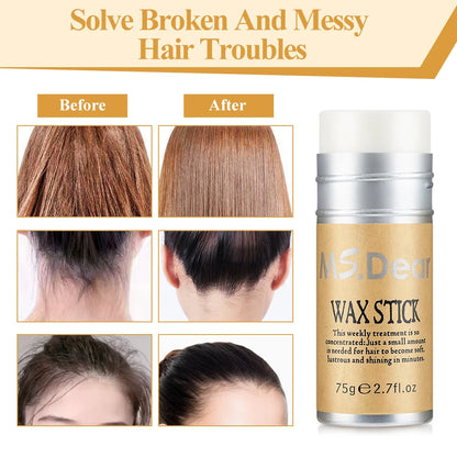 Cera en barra para pelucas, cera profesional en barra para el cabello, crema en gel no grasosa, cera en barra para el cabello para hombres y mujeres, artefacto para cabello roto