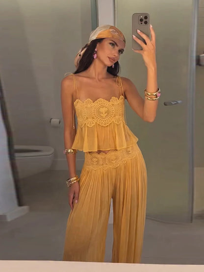 Sheer Layers Lace Stitching Solid Women&