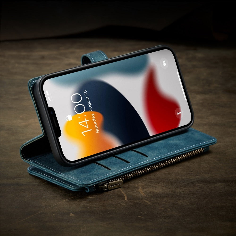 Funda premium tipo cartera para iPhone X a iPhone 14