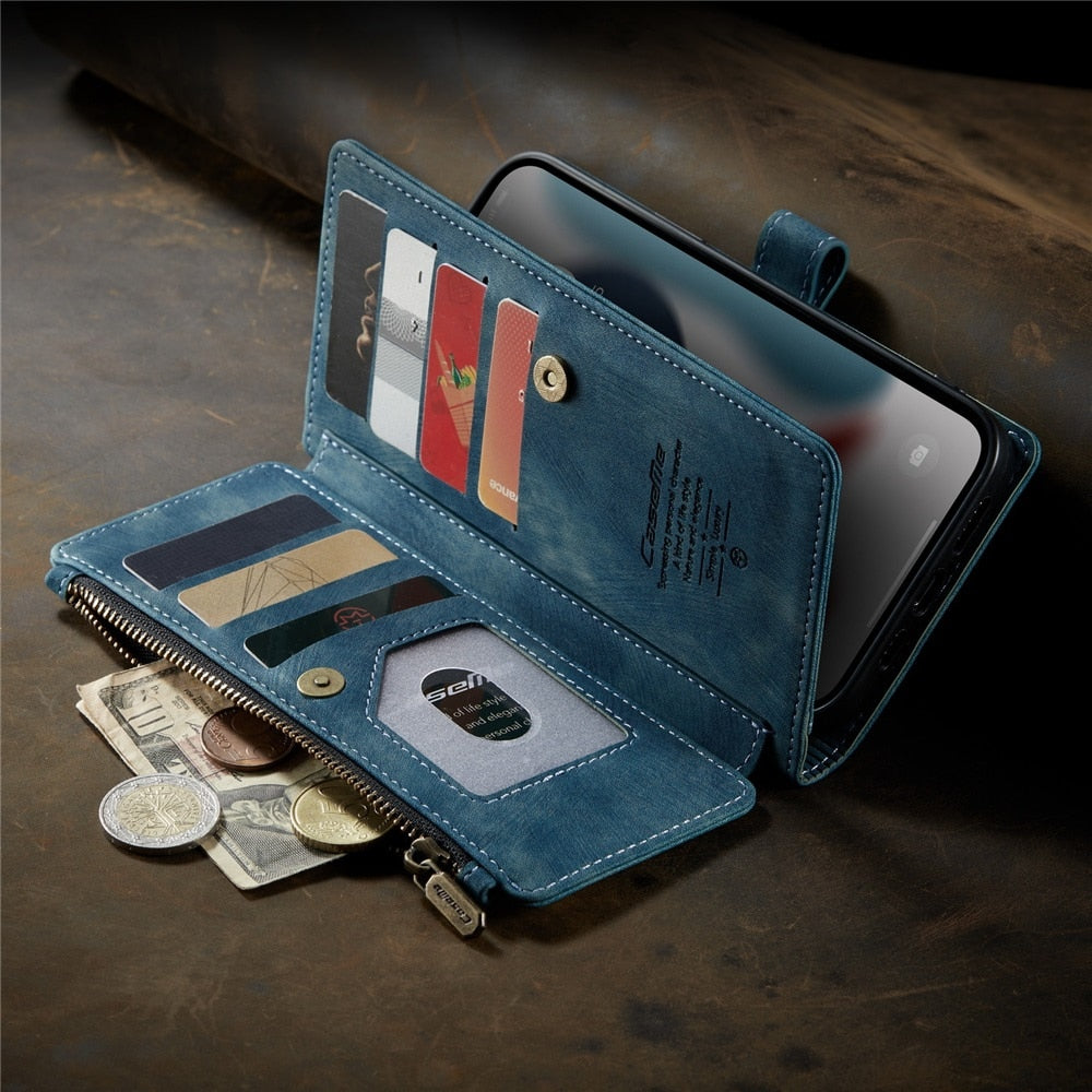 Funda premium tipo cartera para iPhone X a iPhone 14